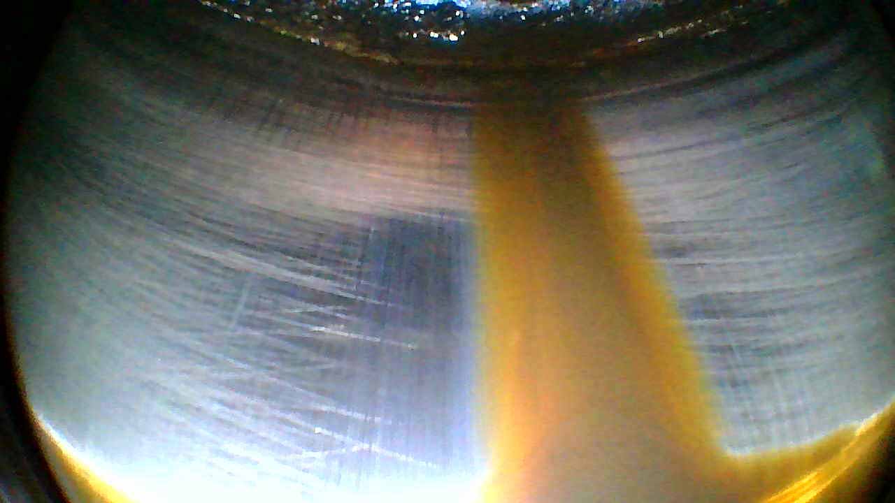 Borescope reference image: cylinder wall at 6 o'clock position
