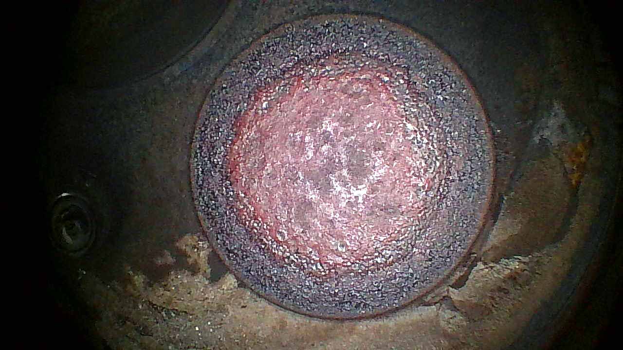 Borescope reference image: exhaust valve head face