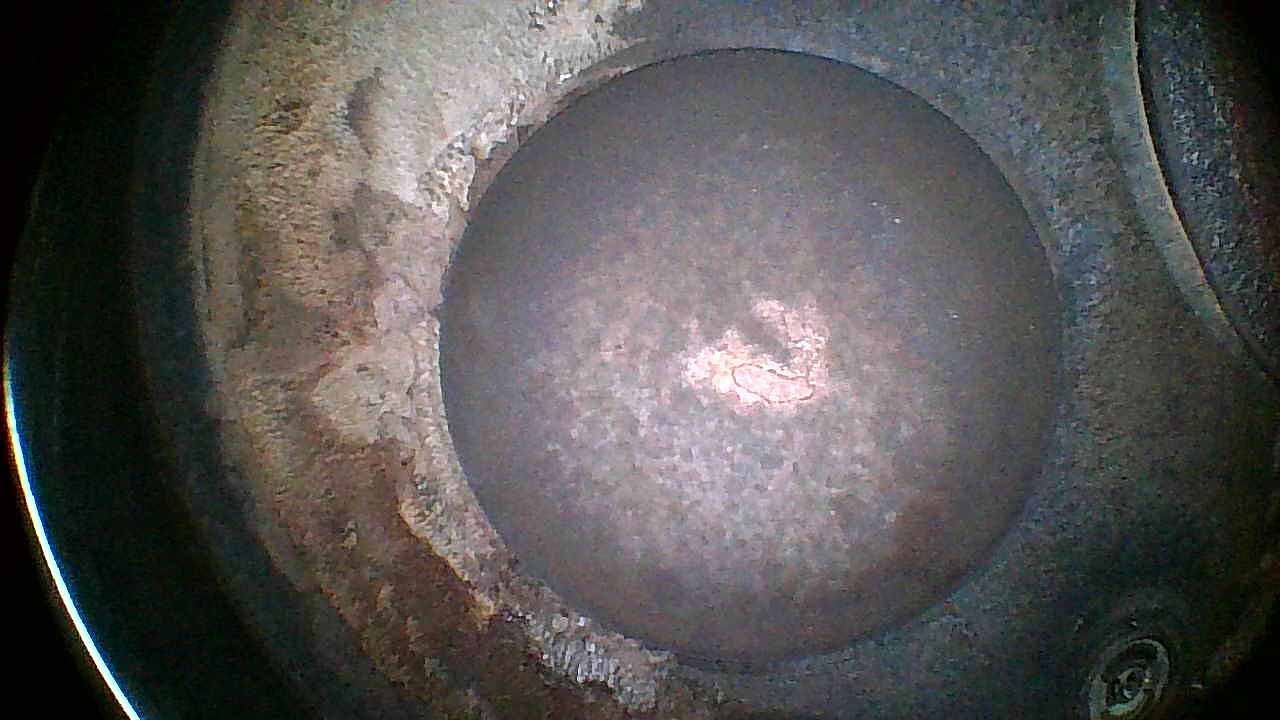Borescope reference image: intake valve head face