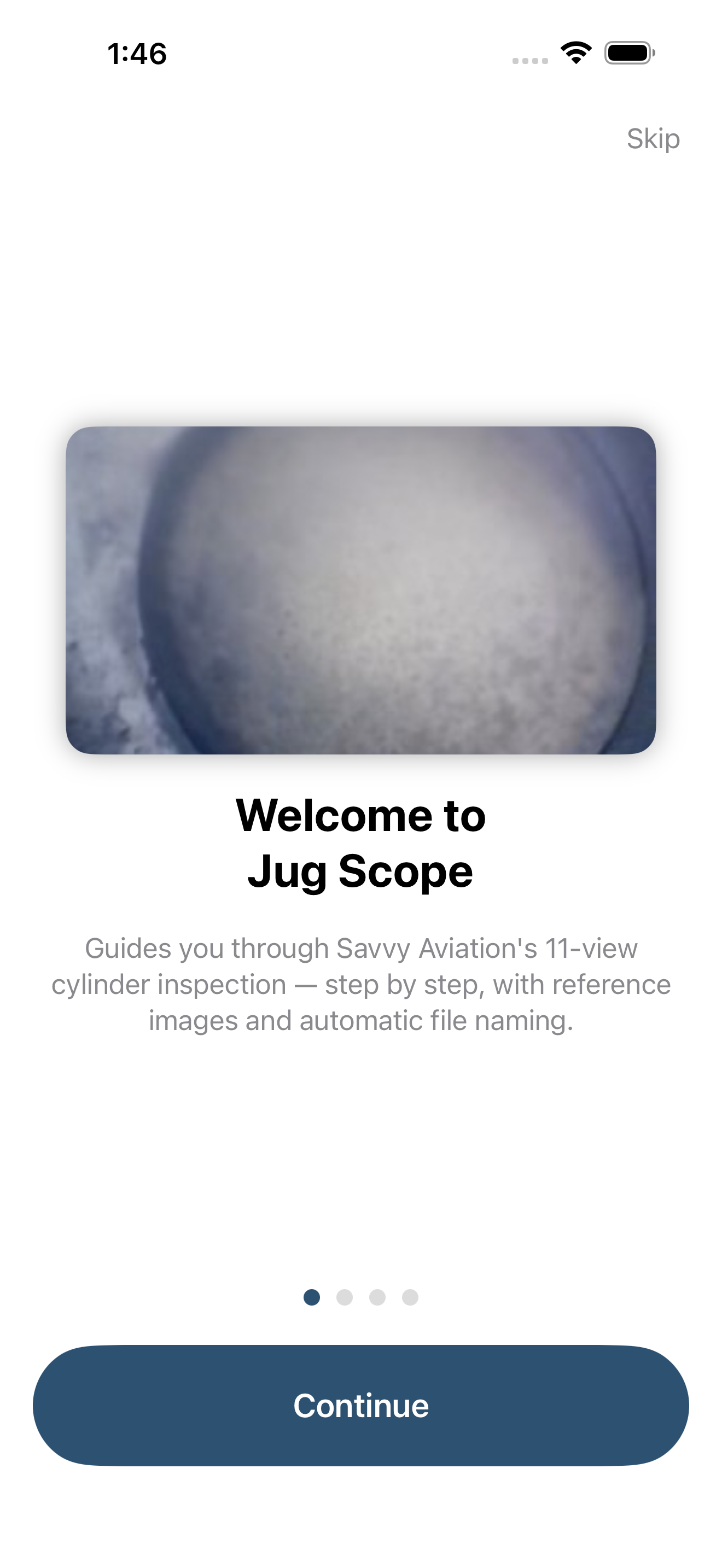 Onboarding welcome page