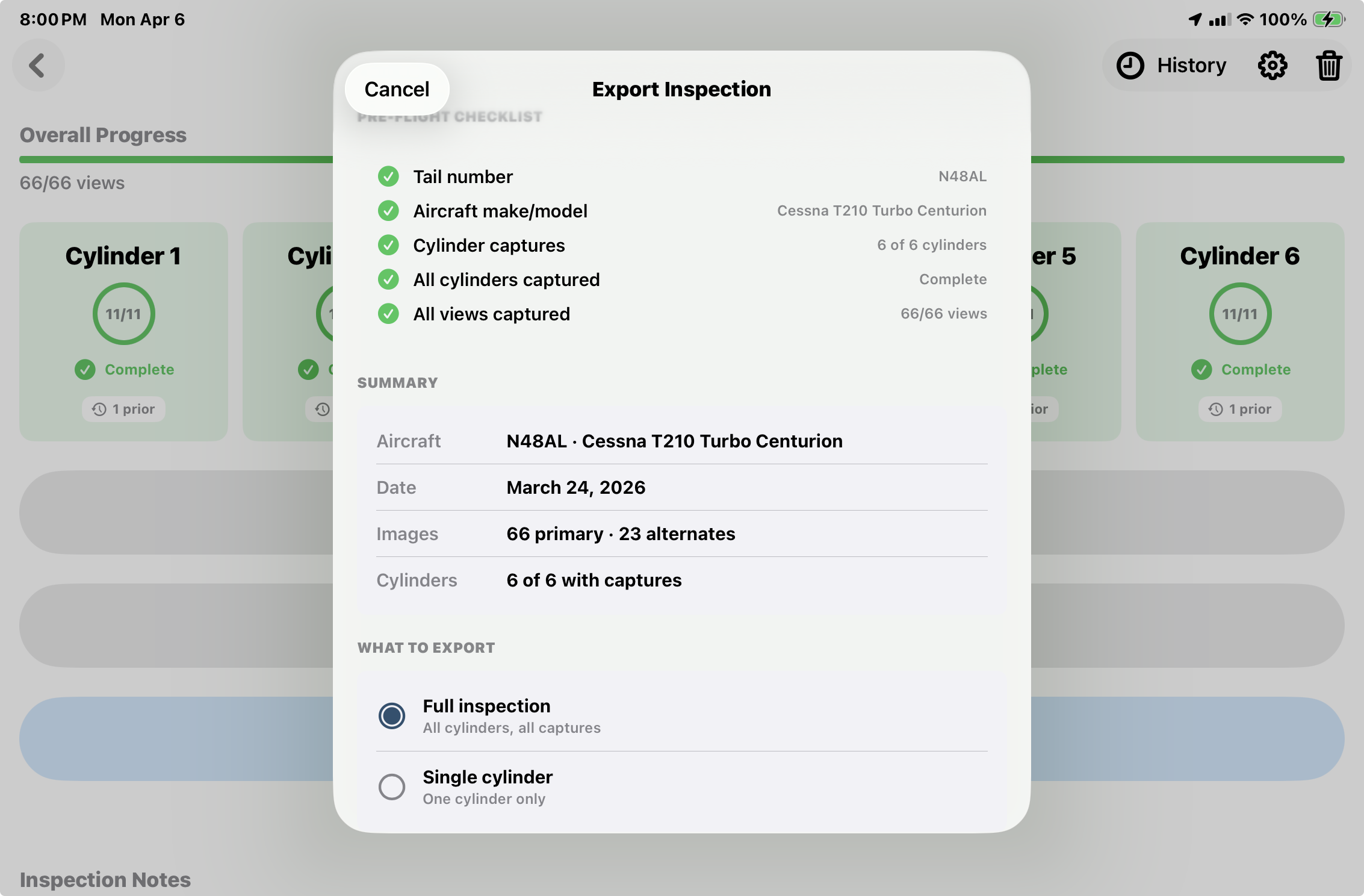 Export dialog with Savvy Aviation upload